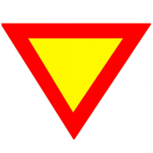 Biển báo hình tam giác viền đỏ nền vàng